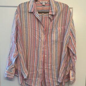 Striped boyfriend fit shirt